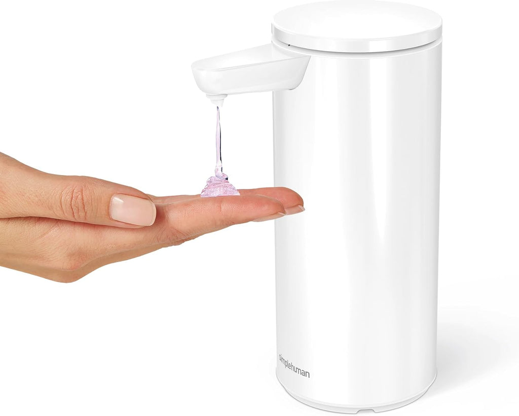 simplehuman 9 oz. Touch-Free Automatic Rechargeable Sensor Pump, White Stainless Steel, New