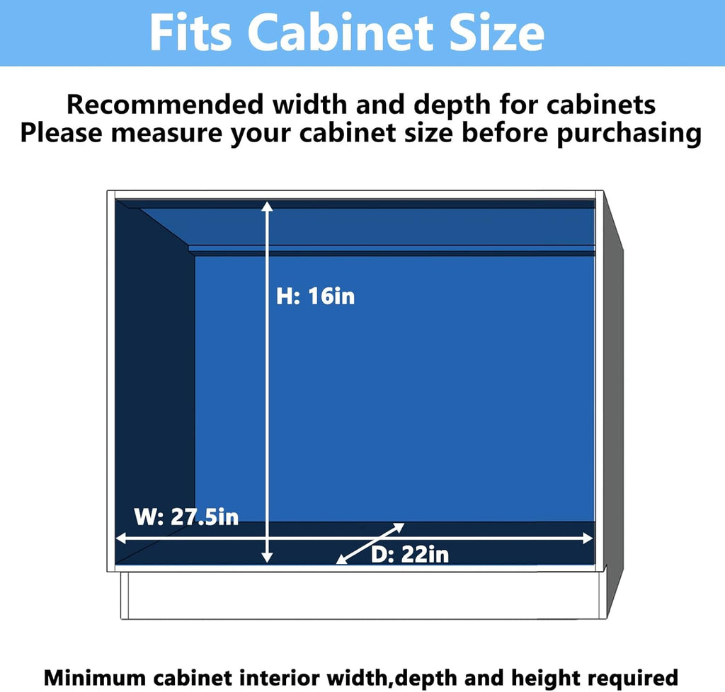 LOVMOR 2 Tier Individual Pull Out Cabinet Organizer 27" W x 21½" D, Slide Out Kitchen Cabinet Storage Sliding Shelves