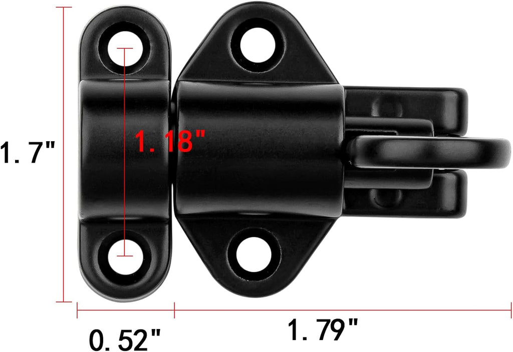 2 Packs Self-Closing Latches，Black Spring Door Lock，Resilient Bolt Latch Aluminum Alloy Safety Automatic Spring Barrel Door Lock with Screws,Used for Wooden Door,Wooden Window and Cabinet etc