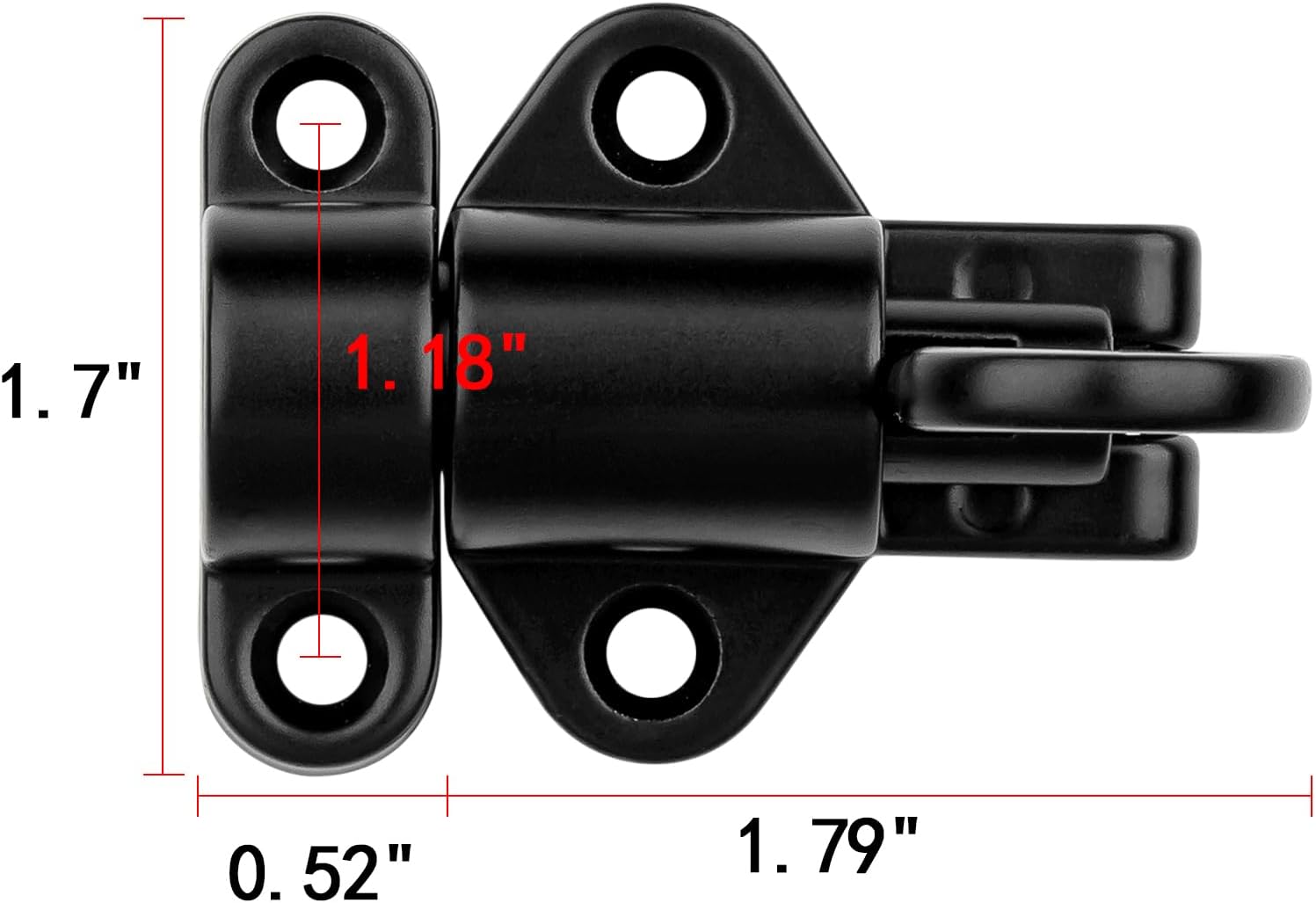2 Packs Self-Closing Latches，Black Spring Door Lock，Resilient Bolt Latch Aluminum Alloy Safety Automatic Spring Barrel Door Lock with Screws,Used for Wooden Door,Wooden Window and Cabinet etc