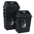 8 Gallon Plastic Kitchen Trash Can with Swing Lid, Rectangular Office Garbage Can, Gray(Pack of 4)