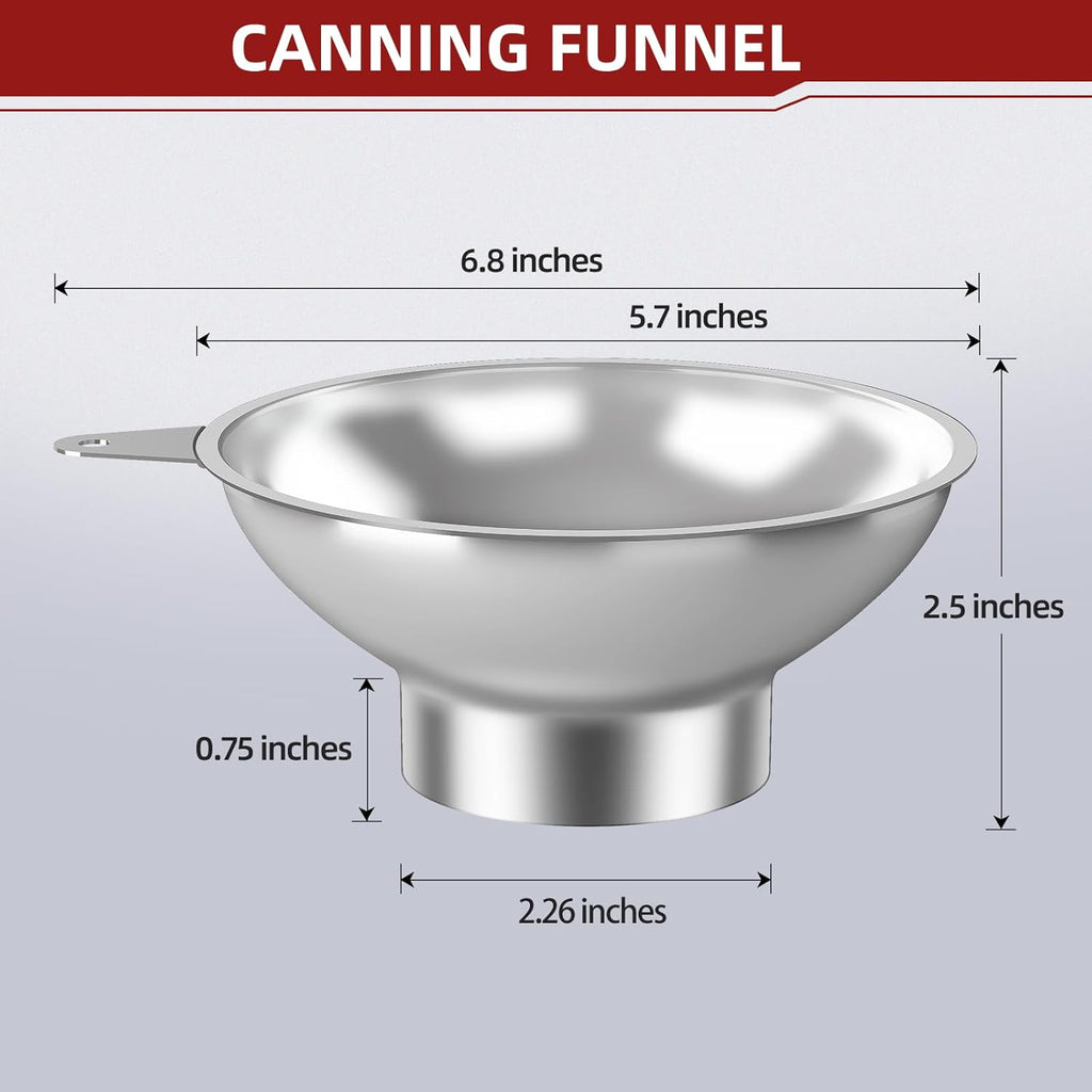 Standard Mason Jar Funnel with Strainer,Large Metal Funnel for transferring Milk, Juice, Oils, flavorings
