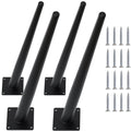 4PCS 16 Inch Matte Black Tapered Angled Legs for Furniture, Metal Mid Century Mordern Feet, Heavy Duty Slanted Stand Legs Kit for Couch, Coffee Table, Desk, Dresser, Sofa, Chair