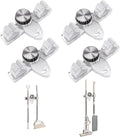Mop and Broom Holder Wall Mount, No Punching Required Broom and Mop Organizer Wall Hanging with Hooks for Bathroom, Laundry Room, Garage, Kitchen,Garden Tool Organizer Storage (4pcs Transparent)