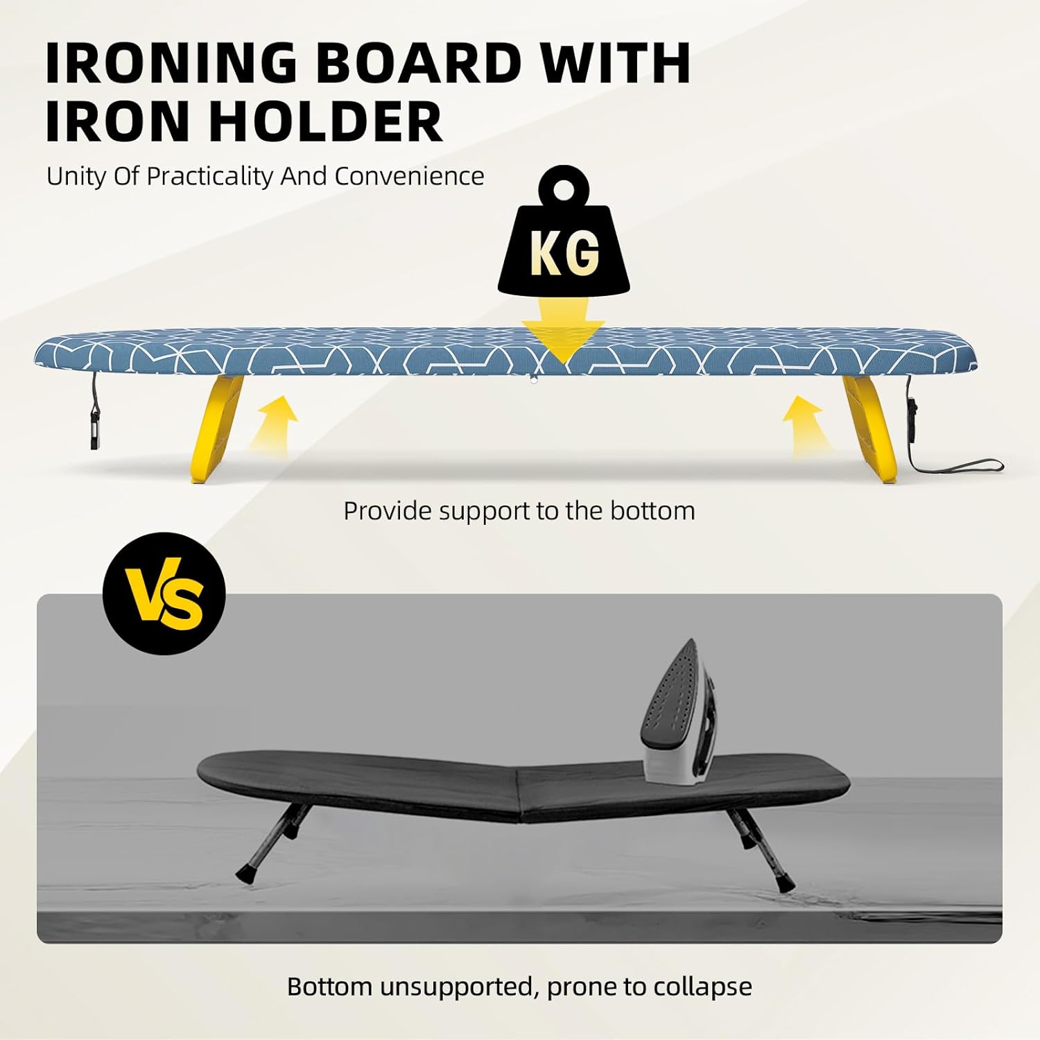 Small Ironing Board Tabletop, Foldable Mini Ironing Board, Table top Ironing Boards Small with Hanging Rope, Compact Portable Ironing Boards Save Space, Iron Board 32x12, Iron Table Stand Dark Blue