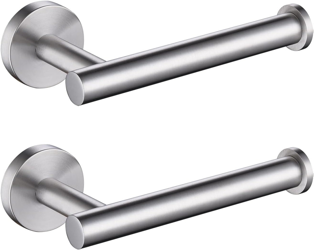 TASTOS Toilet Paper Holder SUS304 Stainless Steel Round Size Brushed Nickel 2 Pack