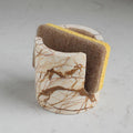 Natural Pink Marble Sponge Holder for Kitchen Counter, Drying Rack, Sponge Caddy for Sink Organizer