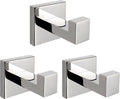NearMoon Bath Towel Hooks -SUS304 Stainless Steel Square Clothes Robe Hooks Hanger, Heavy Duty Coat Hooks for Bathroom Livingroom Hotel Kitchen Garage, Wall Mounted - 3 Pack (Chrome Finish)