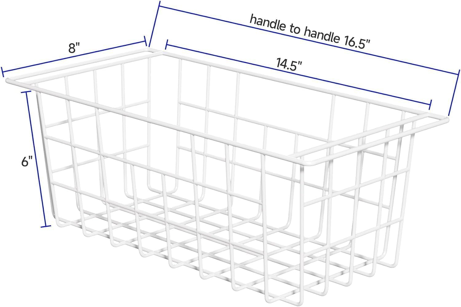 SANNO Chest Freezer Baskets Organizer, Deep Freezer Baskets Bin Sturdy Metal Wire freezer storage Organizer for Home Kitchen,16.5in