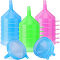 Honeydak 18 Pieces Multi-Purpose Plastic Funnels 4.7 Inch Wide Mouth Funnels for Filling Bottles, Jars, Containers Lab Use Oil Funnel for Gas, Car Oil, Lubricants and Fluids