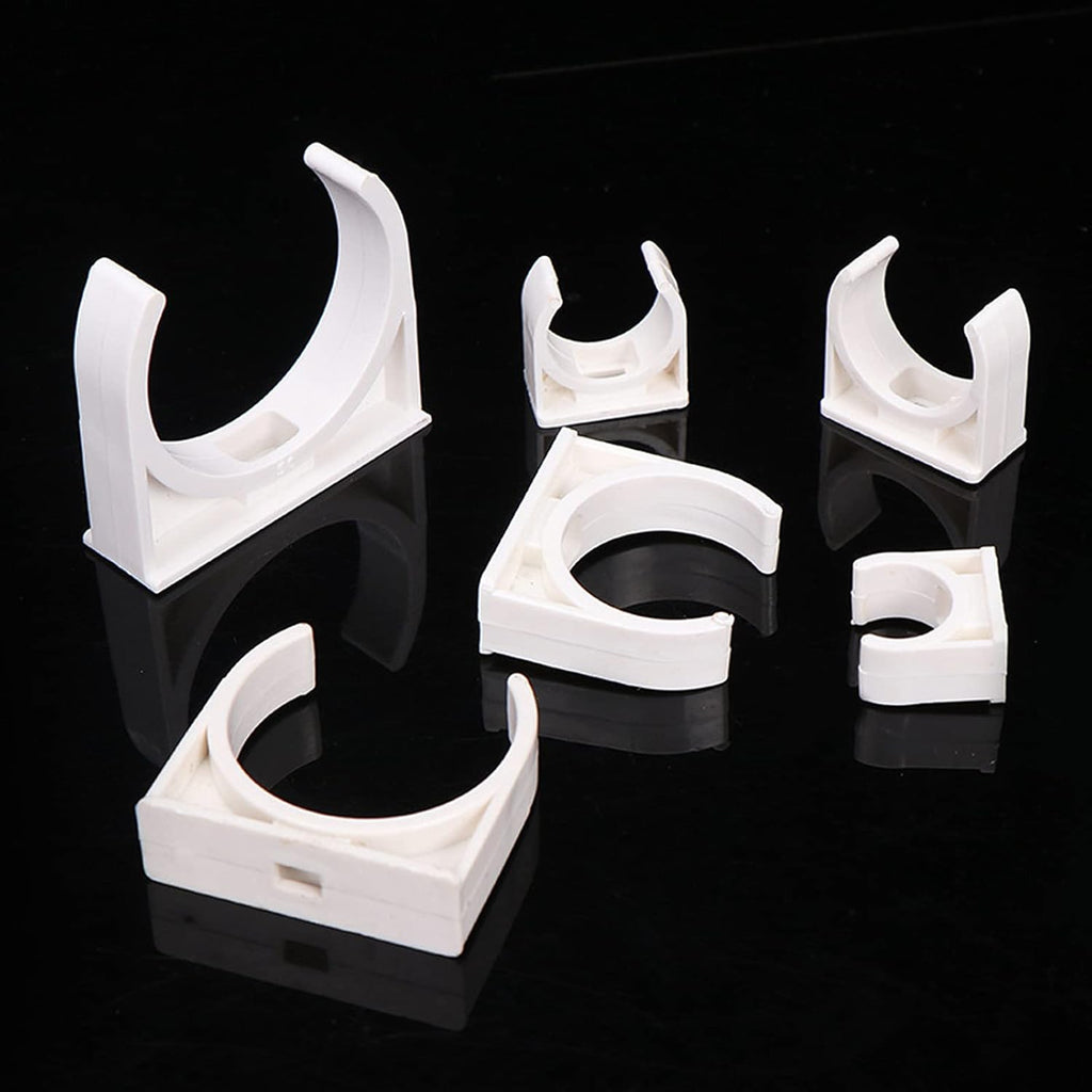 100 Pcs U-Shaped PVC Water 16mm Pipe Clamps Clips, U-Shaped Buckles Fit for 1/2" (16mm) Water Pipes and TV Trays Tubing Hose Hanger Support Pex Tubing （White 16mm）