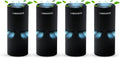 Lab Charge Small Ionic Air Purifier for Home & Bedroom – Silent HEPA Filter – Covers 250 Sq Ft - Free Cleaner for Pets, Hair, Smoke, Dust, Odors & Dander – Compact & Black Design - Pack of 4