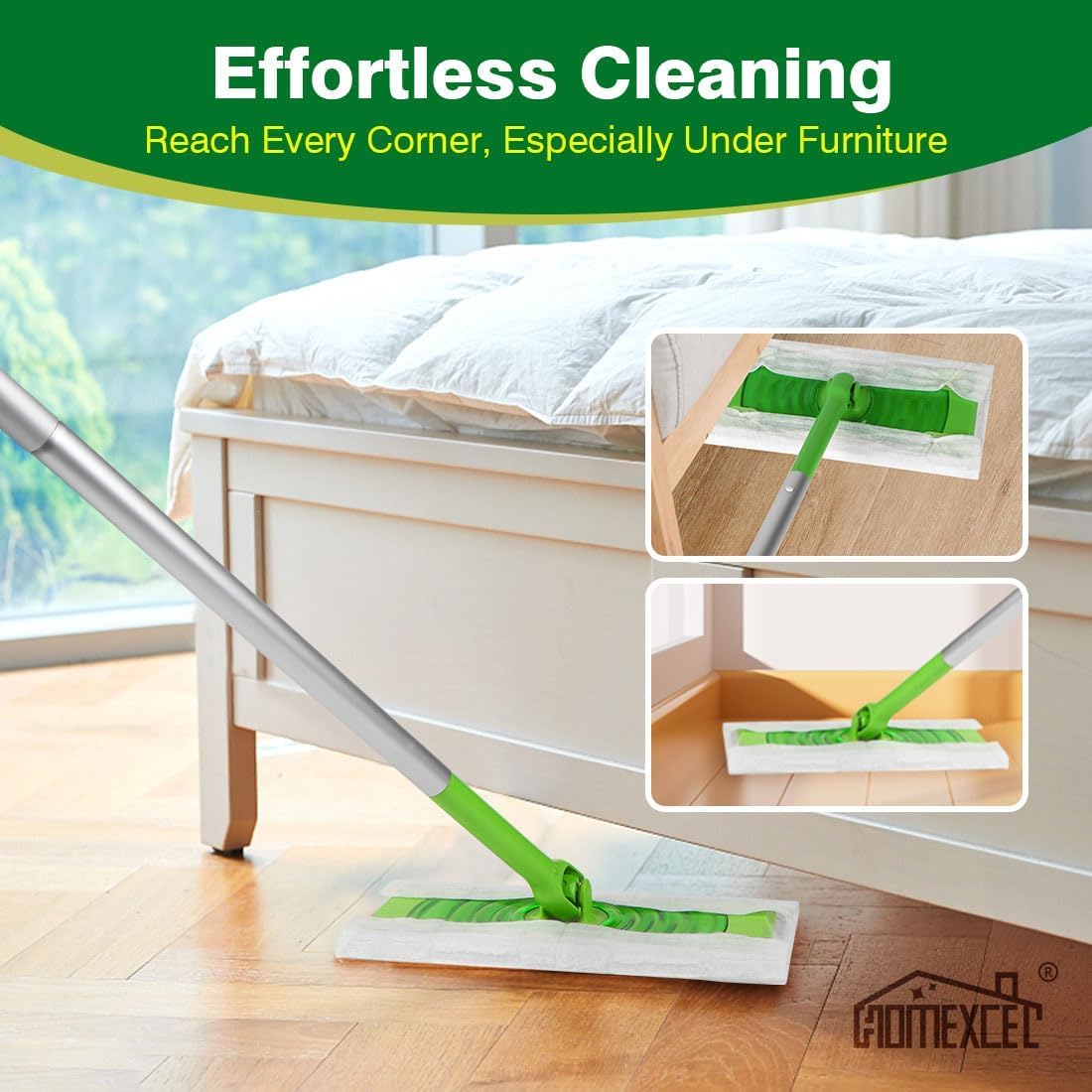 HOMEXCEL Dry Sweeping Cloths Pads Compatible with Swiffer Sweeper- Disposable Duster Refills Mop Pads for Floor Mopping and Cleaning, 120 Count