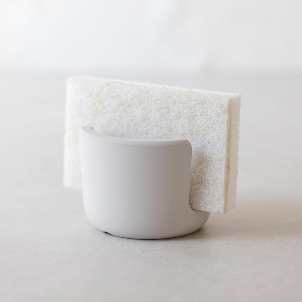 Selegna Diatomite Stone Sponge Caddy – Quick Drying Diatomaceous Earth Sink Organizer – Instant Drying Kitchen Sponge Holder for Sink – Compact Stone Sponge Holder
