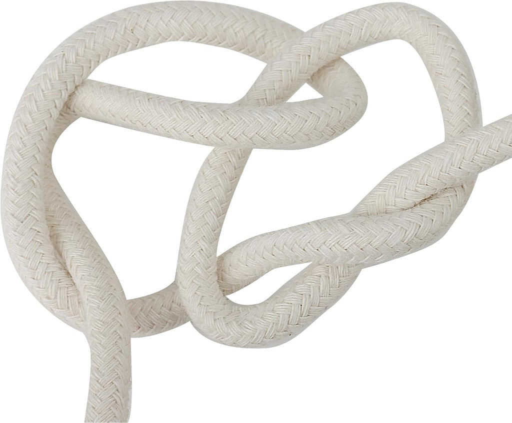 SOUJAP 328 Feet Cotton Clothesline Rope, 1/4 Inch White Cotton Clothesline Rope for DIY Decoration, Tie Down