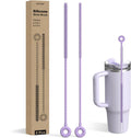 YOTIME Silicone Straw Cleaner Brush, 2 Pcs Reusable Straw Brush(6mm+9mm) for Cleaning Narrow & Wide Straws, Tumblers, Purple