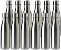 MEWAY 17oz Sport Water Bottle 12 Pack Vacuum Insulated Stainless Steel Leak-Proof Double Wall Cola Shape Water Bottle,Keep Drinks Hot & Cold (Silver,12 Pack)