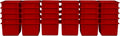 Wood Designs Cubby Storage Bin, Heavy Duty Plastic Containers for Kids Red Cubby Tray Set of 30