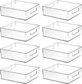 Clear Plastic Storage Bins, Home Bathroom Laundry Room Freezer Refrigerator Pantry Organizers and Storage Containers Fridge Organizer Bins Kitchen Organization Cabinet Medicine Bin for organizing