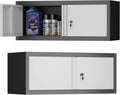 Metal Garage Storage Cabinet, Locking Cabinet Wall Mounted, 12.8" H Floating Cabinet for Warehouse, Upper Tool Cabinet with Shelf for Home Office, Basement, Kitchen, RV Organization