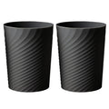 2 Pcak Small Bathroom Trash Can 1.8 Gallon Waste Basket Garbage Can for Bedroom Office Kitchen, Black