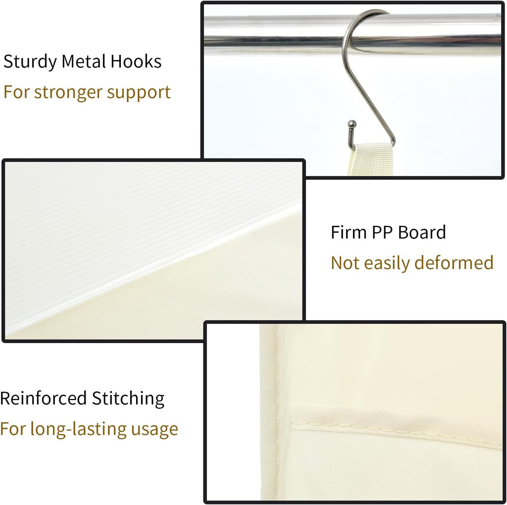 GRANNY SAYS 4-Shelf Hanging Organizer, Closet Hanging Shelves, Space Saver for Bedroom & Living Room, Beige, 2-Pack