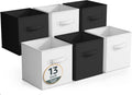 Sorbus Fabric Storage Cubes - 6 Foldable Storage Bins for Organizing Pantry, Cubbies, Toy Box - Clothes Storage & Closet Organizer - 13 Inch Collapsible Cube Baskets for Shelves with Handle