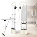 Standing Garment Steamer 1500W Professional Steamer for Clothes 25s Fast Heat-up with Rotating Ironing Head 1.6L/54 fl.oz Water Tank, Self-cleaning Function, Foldable Ironing Board, Ironing Gloves