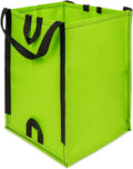 DURASACK Heavy Duty Home and Yard Bags 48-Gallon Reusable Self-Standing Lawn and Leaf Bags Garbage Can with Reinforced Handles, Lime Green, 3 Pack