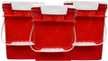 House Naturals 4 Gallon Square Food Grade Bucket Pail with Plastic Handles and Lid (Pack of 3) Made in USA containers (RED-White Lids)