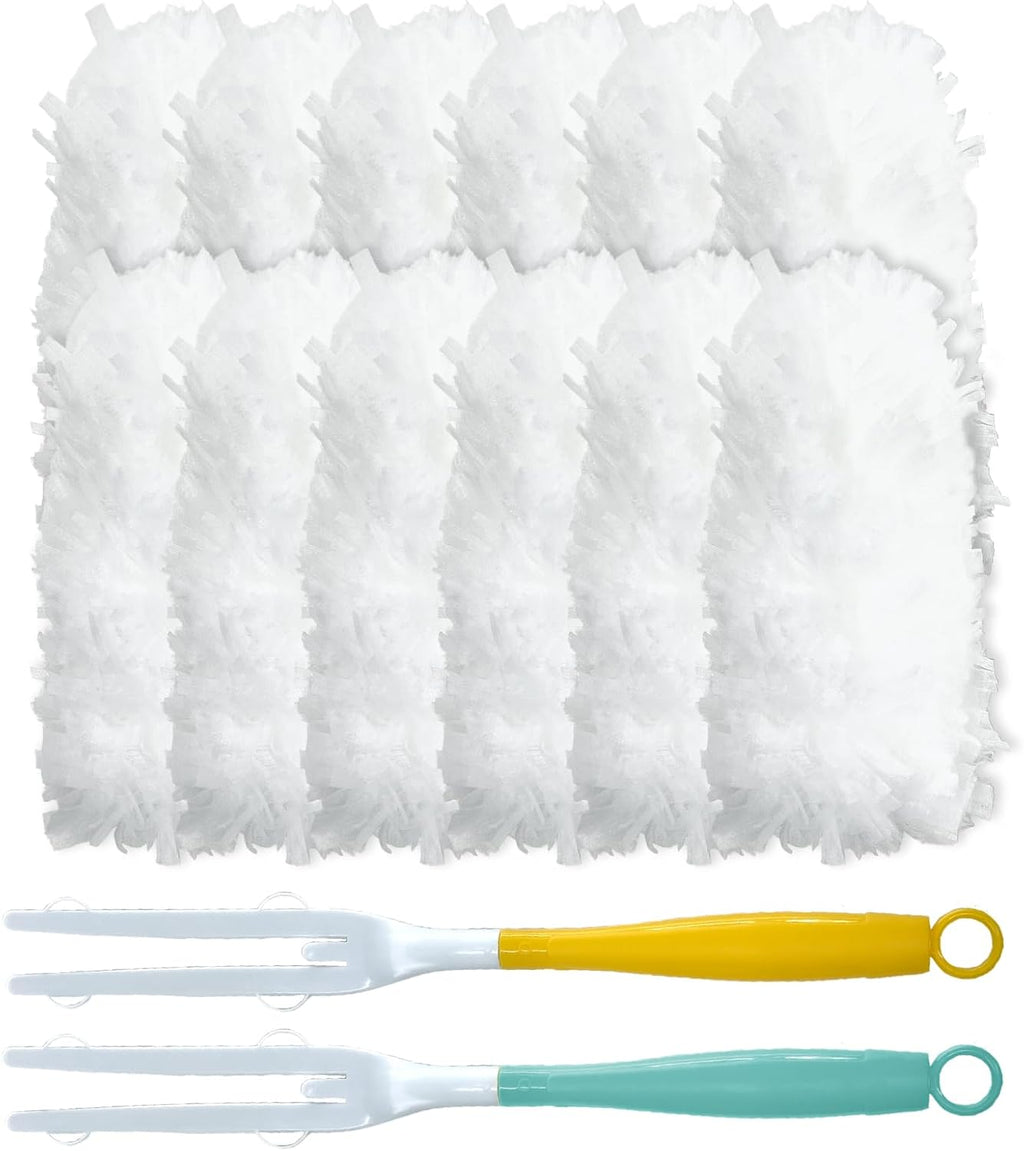 Car Interior Duster - Ultimate Cleaning Tool for Cars, House, and Office - Compact Mini Design for Effortless Dust Removal Double-Sided Design 2handle +10 Duster Refills.