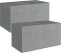 StorageWorks Gray Storage Cubes, 13x13 Storage Cube Bins with Handle, Cube Storage Organizer Bins for Shelves and Closet, Collapsible Storage Bins, 4-Pack