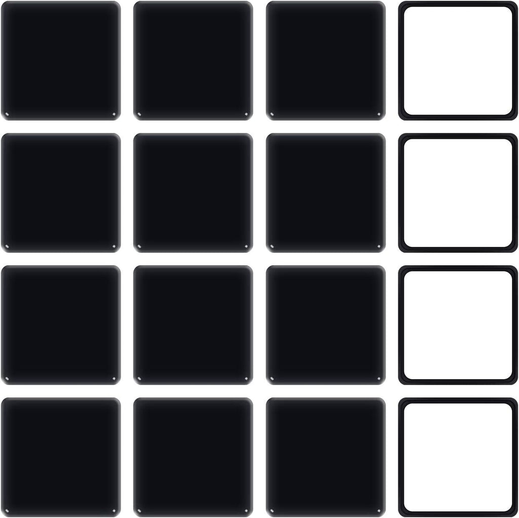 Ezprotekt 2.5 inch Square Self Adhesive Furniture Movers Sliders for Carpet, 16 Pcs Self Stick Furniture Moving Pads for Chair Table Desk Bed Sofa Couch (Black)