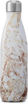 S'well Stainless Steel Water Bottle, 17oz, Calacatta Gold, Triple Layered Vacuum Insulated Containers Keeps Drinks Cold for 36 Hours and Hot for 18, BPA Free, Perfect for On the Go