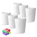 Small Trash Can 1.8 Gallons, Bathroom Trash Can & Garbage Can with 6 Trash Bags, Bedroom Trash Bin & Waste Basket for Office, Bedroom, Living Room, Kitchen, Compact Space (6-White)