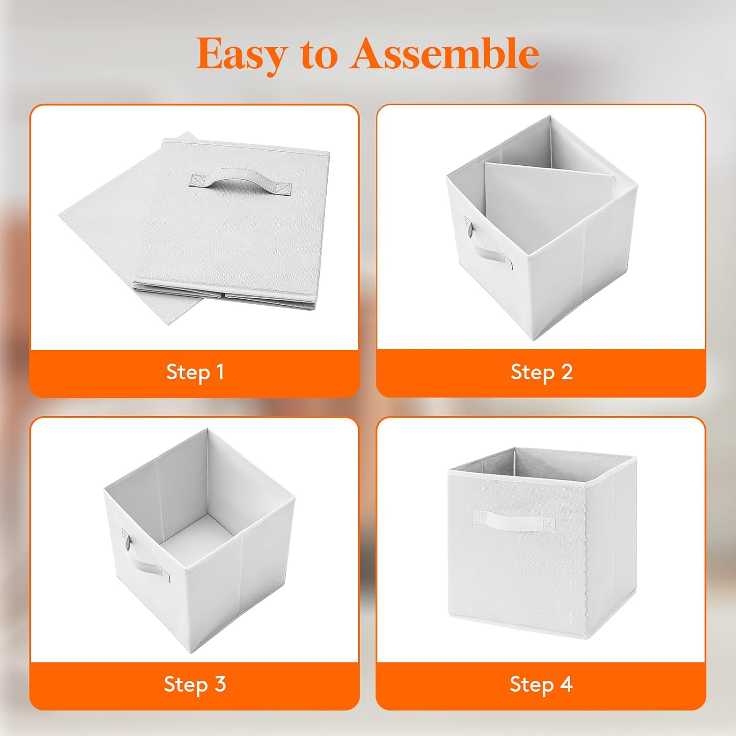Lifewit Collapsible Fabric Storage Cubes Bins Set 11 Inch, Foldable Cubby Organizers Boxes, 6 Pack Organizing Baskets for Shelf, Closet, Utility Room, Storage Room, 18L White