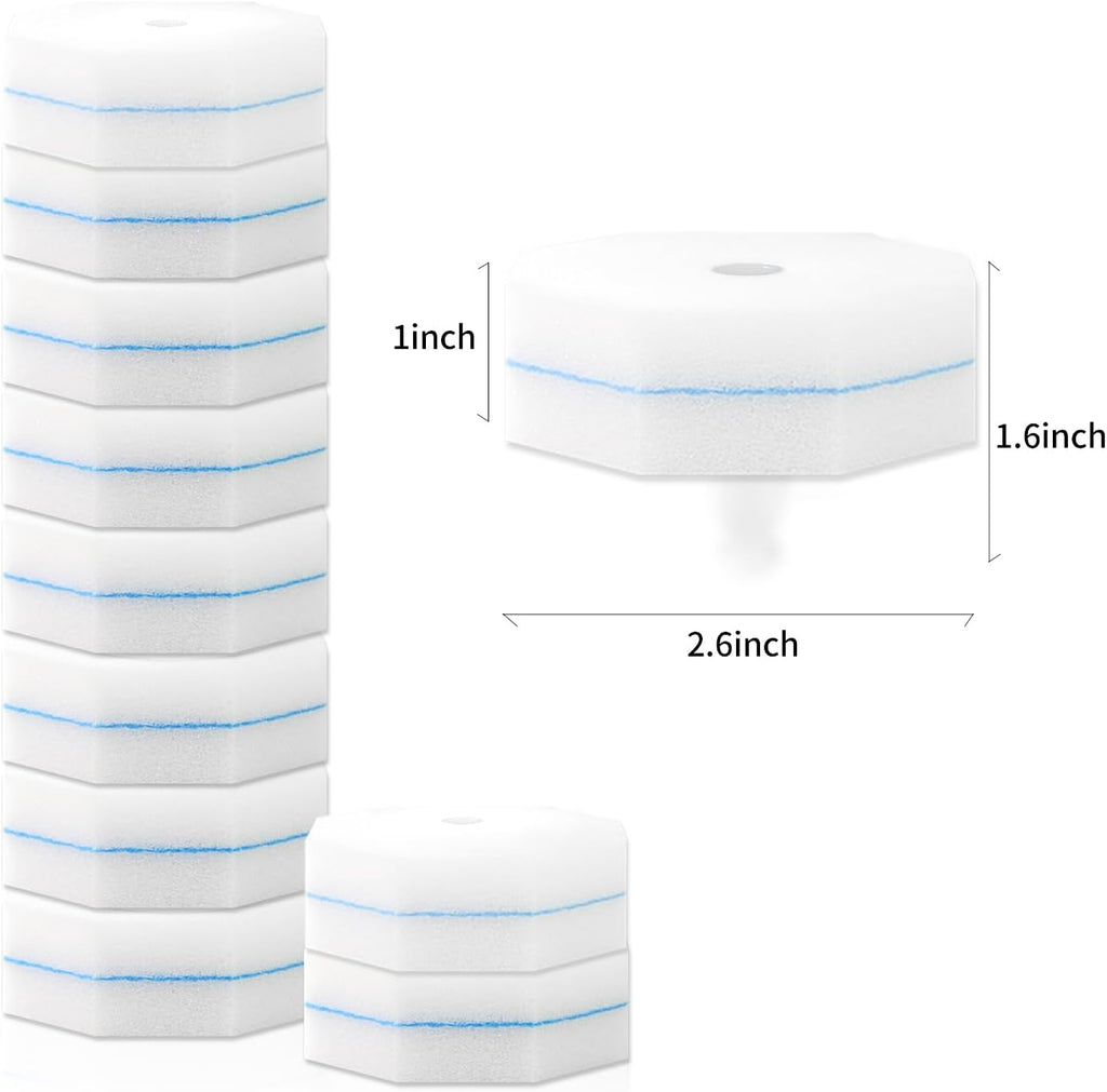10PCS Toilet Wand Refills - Disposable Replacement Heads for Most Toilet Brushes | Hygienic Cleaning Pads | No-Scratch, Quick-Dry & Easy-to-Use (Sponge Cleaning Head)