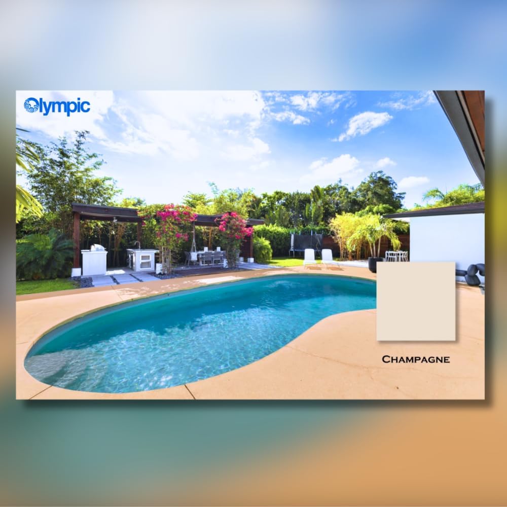 Olympic Patio Tones - Champagne - 1 Gallon - Non-slip acrylic deck and patio coating, concrete restorer.