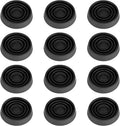 Furniture Coasters, 1.5X1.5 Rubber Caster Cups Non Slip Furniture Pads Non Skid Furnitures Grippers Anti Slide Floor Protector for Bed Couch Table Chair Stoppers (Black, 12 Pack)