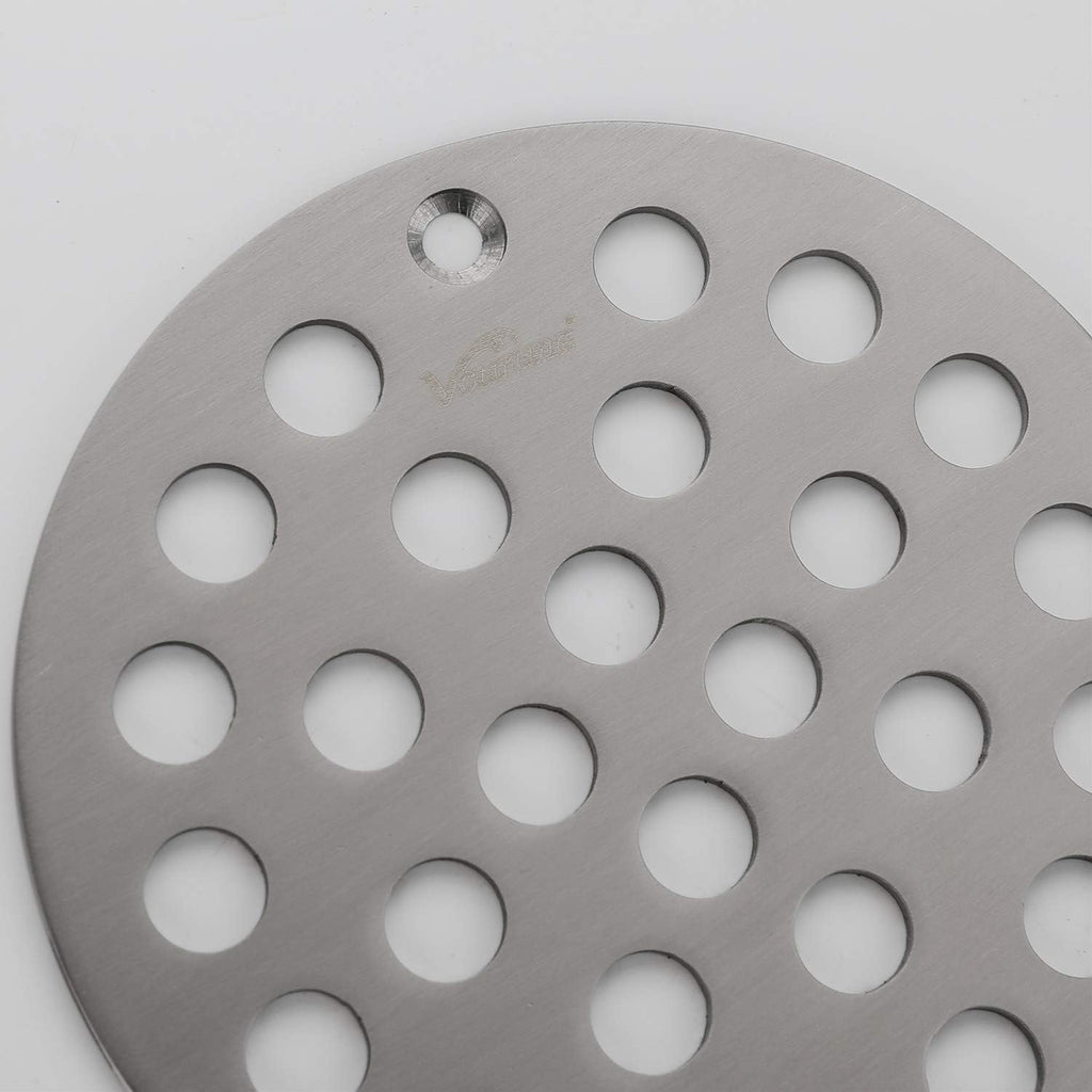 4-Inch Screw-in Shower Drainer Cover Replacement Floor Strainer Floor Drain Brushed Nickel