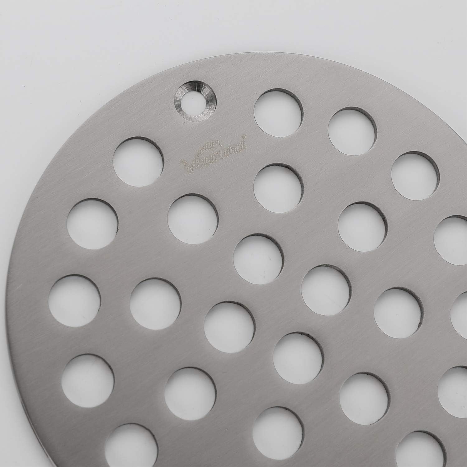 4-Inch Screw-in Shower Drainer Cover Replacement Floor Strainer Floor Drain Brushed Nickel
