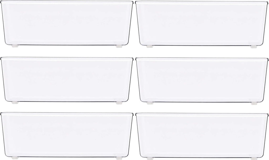 Simple Houseware Clear Drawer Organizer for Office Bin Desk Storage, 3.25"x 6.25", 6 Packs