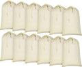 12 Pieces 28" x 36" Canvas Laundry Bags Bulk Large Cotton Laundry with Drawstring Heavy Duty Hamper Liner Washable Dirty Clothes Santa Bag for Travel Household