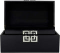 Galt International Storage Box Set Decorative Storage Box w/Hinged Lid Classic Design Wood Decor Boxes with Geometric Clasp Storage for Bedroom & Home - Set of 2 (Black & Silver)