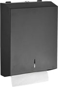Paper Towel Dispenser Wall Mount - Multifold Trifold Paper Towel Dispensers, Large Capacity Stainless Steel Tissue Holder, Suitable for Bathrooms and Public Places Black