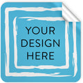 100 Custom Vinyl Stickers - Upload Your own Image, Text, Design, Logo - Personalized Logo Labels for Handmade, Packaging, Bottle, Jars, Candle, Brand Stickers (Blue Swirls, 1.5x1.5 Square)