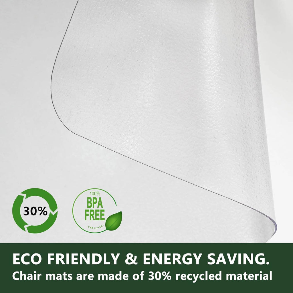 FuturHydro Chair Mat for Hardwood Floor, 46" x 60" Large Clear Office Home Floor Protector Mat, Plastic Rolling Chair Mat for Tile Floor and Gaming Floors (Rectangle)