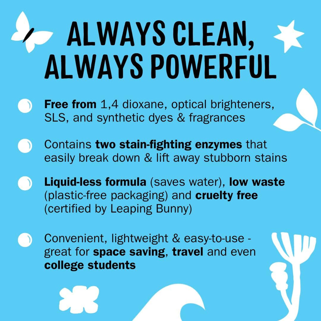 Molly’s Suds Laundry Detergent Sheets | Gentle on Sensitive Skin, Powerful Bio-Based Enzymes, Stain-Fighting | Liquidless & Plastic-Free Packaging | 70 Loads (Peppermint)