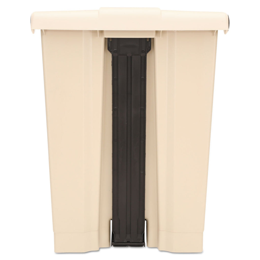 Rubbermaid Commercial Products Step-On Lid Trash Can, 18-Gallon, Beige, Hands-Free Sanitary Use Garbage Can for Medical Waste in Hospitals/Lab/Emergency/Patient Rooms