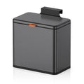 Mbillion Kitchen Compost Bin Hanging Trash Can with Lid 1.05 Gallon Stainless Steel Garbage Can for Kitchen Cabinet Door Mounted Trash Can Under Sink Door RV Bathroom,Brushed Black